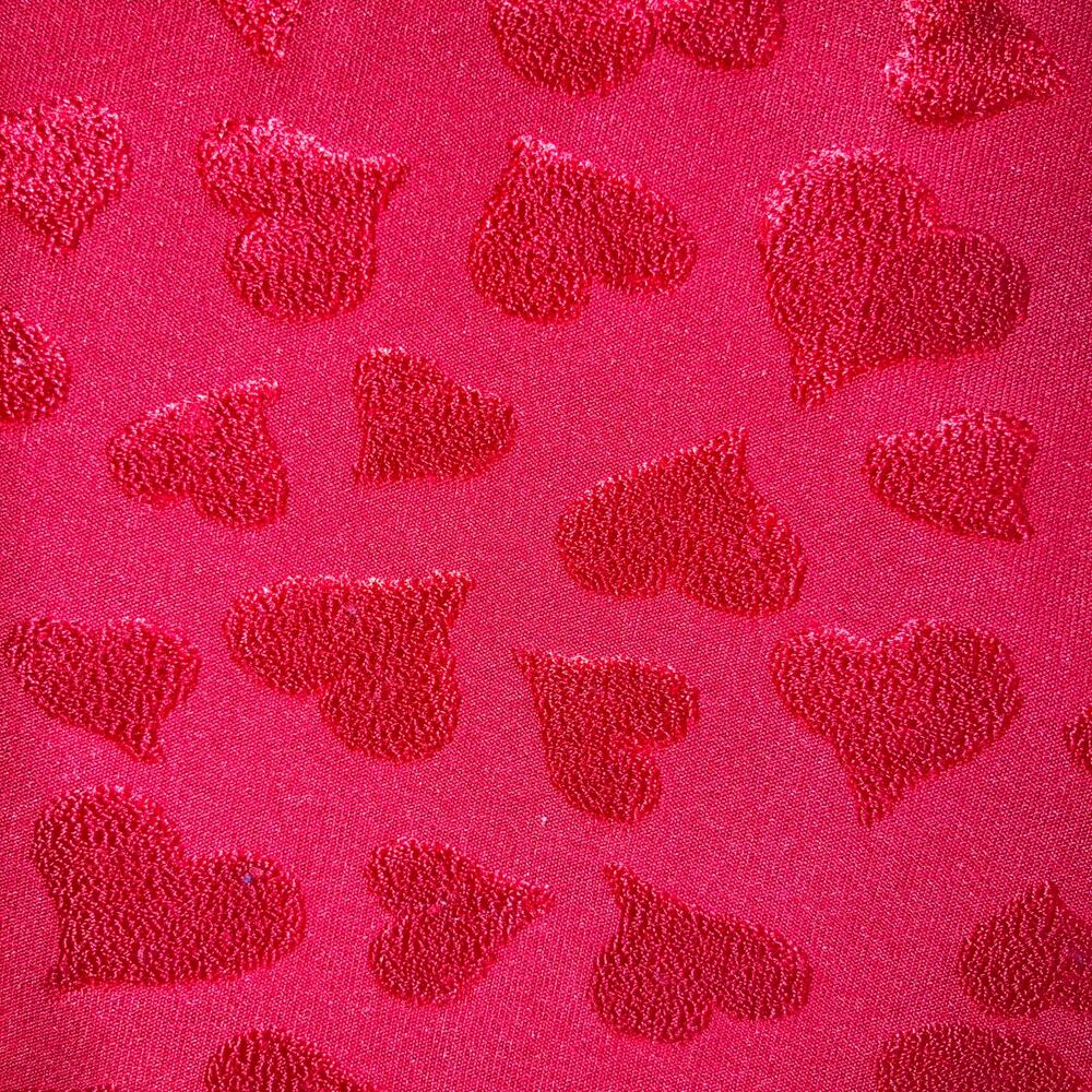 Vintage red heart cowl neck camisole with lettuce hem, All That Jazz, valentine - Picture 4 of 5